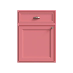 3d render of a light pink kitchen facade, doors for kitchen cabinets, front view	
