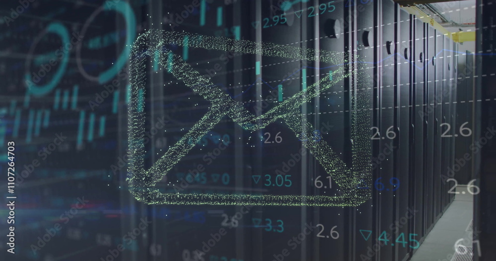Poster image of digital data processing over computer servers