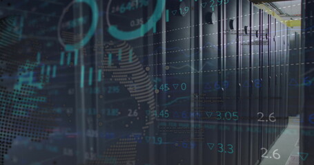 Image of digital data processing over computer servers