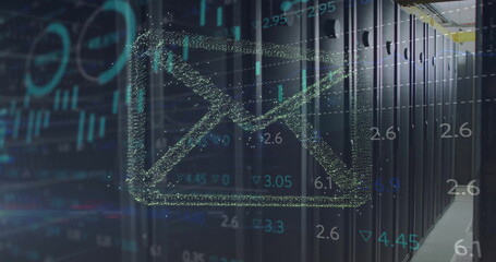 Image of digital data processing over computer servers