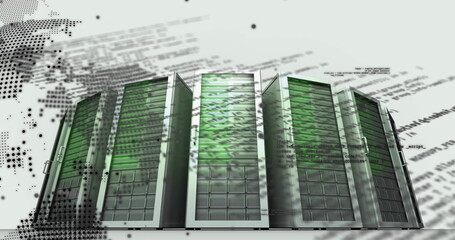 Image of digital data processing over computer servers