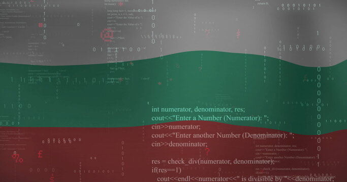 Image of financial data processing over flag of bulgaria - Powered by Adobe