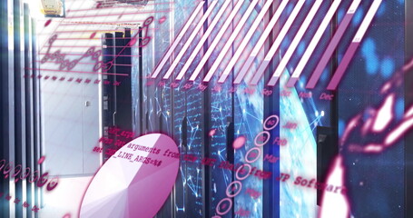 Image of digital data processing over computer servers