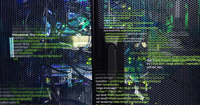 Image of digital data processing over computer servers