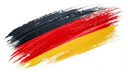 Abstract German Flag in Paint Brush Stroke isolated on white background as transparent. PNG. AI GENERATED.
