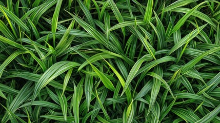 Fototapeta premium Close up Top View of a Well Maintained Short Green Grass Foliage with Vibrant Botanical Pattern