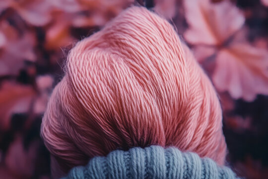 a sked skl of pink yarn