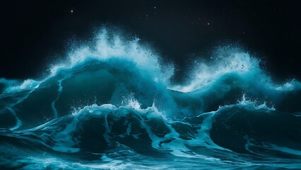 Blue waves on the dark background