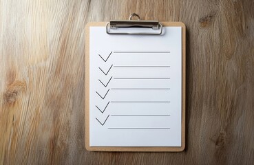 Safety Checklist on Clipboard with Blank Spaces