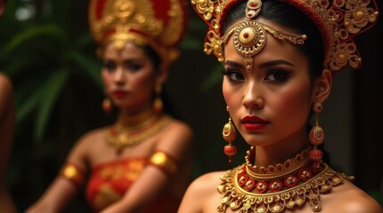 Obraz premium Balinese Dancer in Traditional Costume