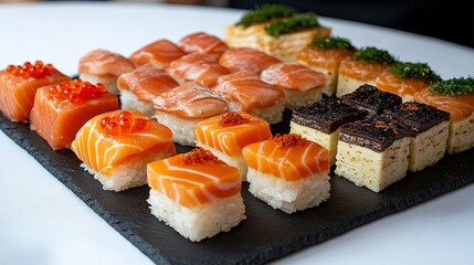 Gourmet Canapes at a Sophisticated Event.Concept of Fine dining,culinary artistry, event catering,luxury lifestyle,Catering companies,event planners,luxury hotels,high-end restaurants.