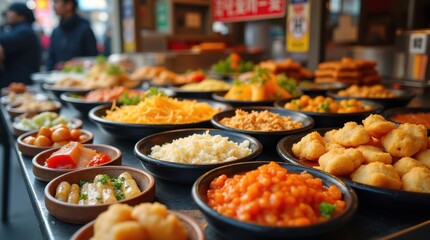 Korean Street Food Stall Offering Tteokbokki