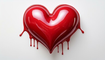 Glossy Dripping Heart: A Symbol of Love and Passion"