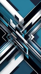Obraz premium Abstract modern blue, white and black background with copy space