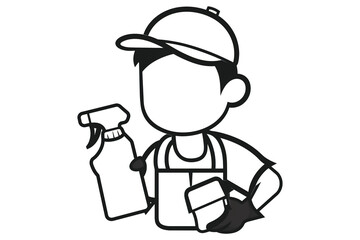 silhouette of a cleaner