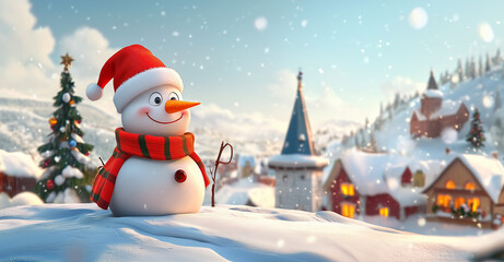 Naklejka premium A charming winter scene featuring a cozy cottage nestled in a snowy forest.