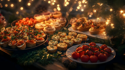A Christmas Food Buffet: Delicious Appetizers and Festive Treats