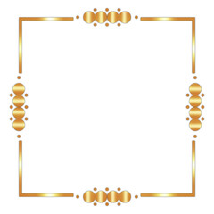 Classic Bronze Square Text Frame or Border Isolated on White