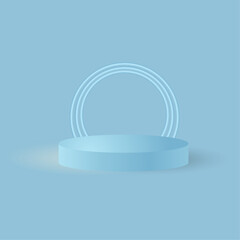 Abstract blue background for the presentation of a cosmetic product. 