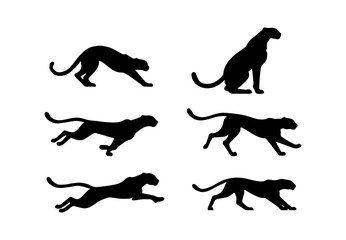 set of cheetah silhouette © Muflif