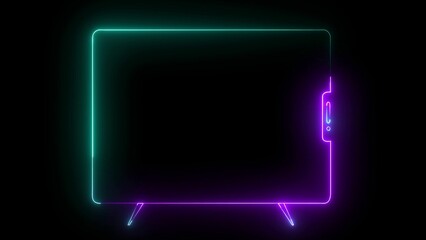 Neon glowing mobile icon illustration. Neon tv icon concept.