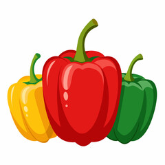 red sweet pepper Capsicum With Vector