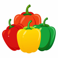 red sweet pepper Capsicum With Vector