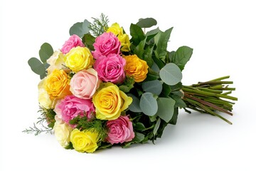 Beautifully Colorful Bouquet of Roses and Greenery Perfect for Any Special Occasion