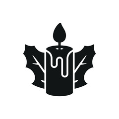 Christmas candle icon, a vibrant and detailed graphic, perfect for capturing the spirit of Christmas in your digital or print designs