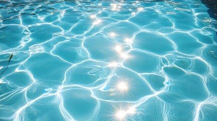 Sparkling blue water with sun reflections.