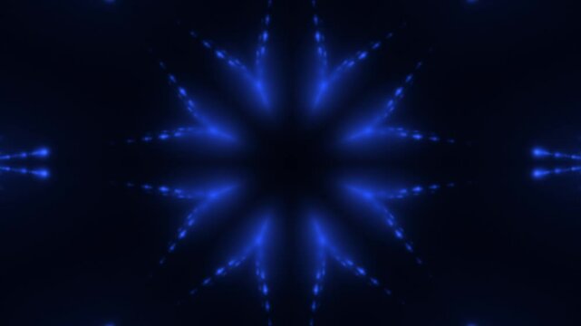 energievoll hell leuchtende bl&uuml;tenf&ouml;rmige Lichter, Energie, Blume, Stern, Strom, St&auml;rke, Netzwerk, Sicherheit, kraftvoll, symmetrisch, Licht, Technologie, Wissenschaft, blau, schwarz
