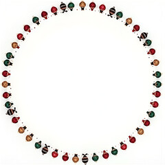 Naklejka premium New year circle border white background