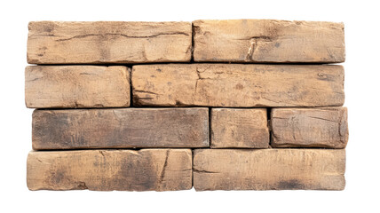 Rustic wooden blocks on white or transparent background, PNG