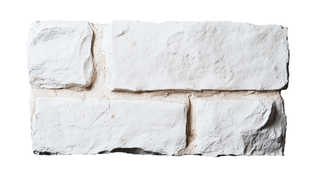 White bricks on white or transparent background, PNG