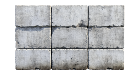 Concrete blocks  on white or transparent background, PNG