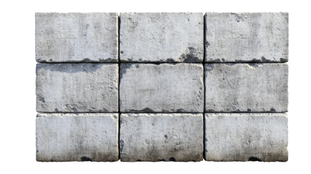 Concrete blocks on white or transparent background, PNG - Powered by Adobe