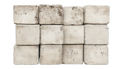 Concrete blocks  on white or transparent background, PNG