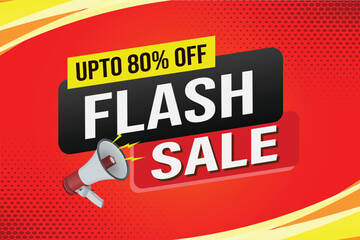 flash sale word mega phone concept vector illustration and 3d style, landing page, template, ui, web, mobile app, poster, banner, flyer, background, gift card, coupon, label, wallpaper

