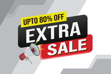 extra sale word mega phone concept vector illustration and 3d style, landing page, template, ui, web, mobile app, poster, banner, flyer, background, gift card, coupon, label, wallpaper

