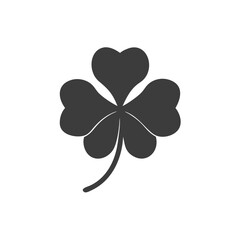 Silhouette black lucky clover leaf,  Three Leaf Clover SVG, Lucky SVG, Lucky Clover SVG, Clover Cut File, Clover Silhouette