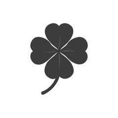 Silhouette black lucky clover leaf,  Three Leaf Clover SVG, Lucky SVG, Lucky Clover SVG, Clover Cut File, Clover Silhouette