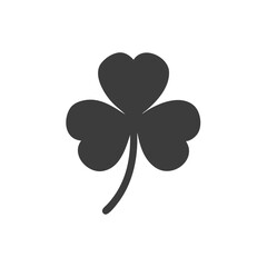 Silhouette black lucky clover leaf,  Three Leaf Clover SVG, Lucky SVG, Lucky Clover SVG, Clover Cut File, Clover Silhouette