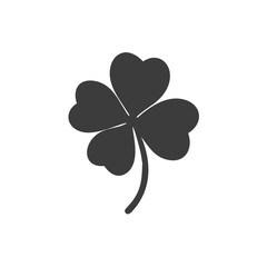 Silhouette black lucky clover leaf,  Three Leaf Clover SVG, Lucky SVG, Lucky Clover SVG, Clover Cut File, Clover Silhouette