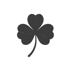 Silhouette black lucky clover leaf,  Three Leaf Clover SVG, Lucky SVG, Lucky Clover SVG, Clover Cut File, Clover Silhouette