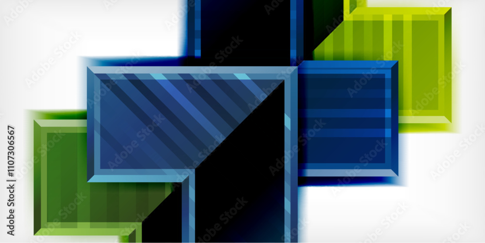 Poster Arrow symbols created with 3d effects and line texture geometric abstract background