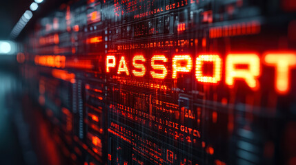 Fototapeta premium Dynamic Binary Code Streams Forming Digital Product Passport Concept