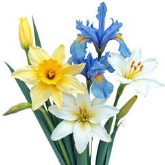 Fototapeta premium Beautiful bouquets and flowers with transparent and high-quality background