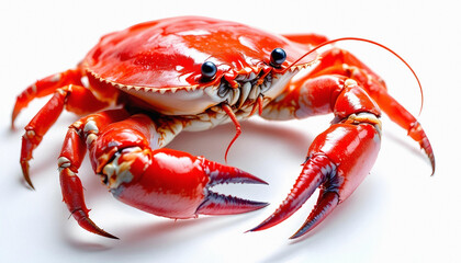 Red crab on white isolated background