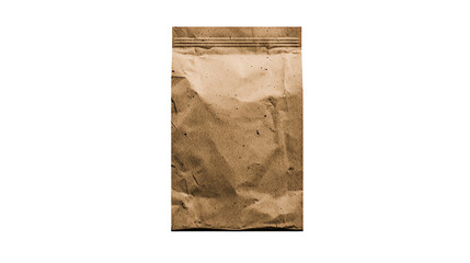 Eco-friendly brown paper bag on transparent background, emphasizing sustainability and recycling in daily use.