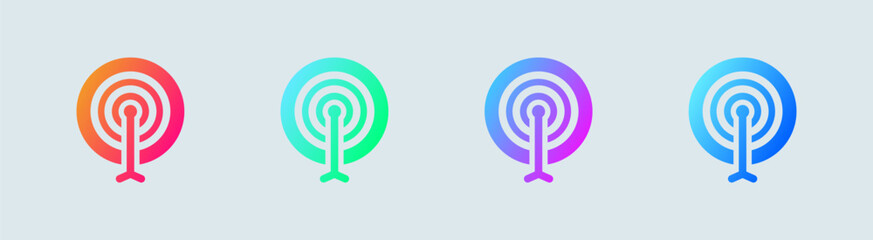 Frequency solid icon in gradient colors. Radio signs vector illustration.